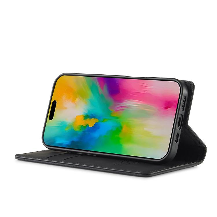 For iPhone 17 LC.IMEEKE Strong Magnetism Microfiber Leather Phone Case(Black) by LC.IMEEKE