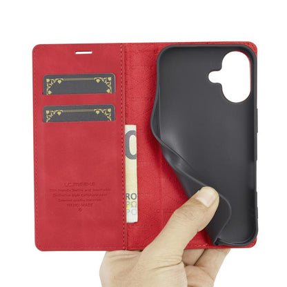 For iPhone 17 LC.IMEEKE Strong Magnetism Microfiber Leather Phone Case(Red) by LC.IMEEKE