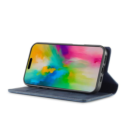 For iPhone 17 LC.IMEEKE Strong Magnetism Microfiber Leather Phone Case(Blue) by LC.IMEEKE