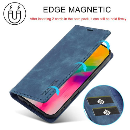For iPhone 17 LC.IMEEKE Strong Magnetism Microfiber Leather Phone Case(Blue) by LC.IMEEKE