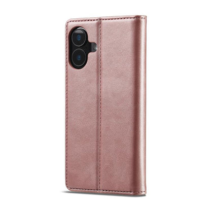 For iPhone 17 LC.IMEEKE Strong Magnetism Microfiber Leather Phone Case(Rose Gold) by LC.IMEEKE