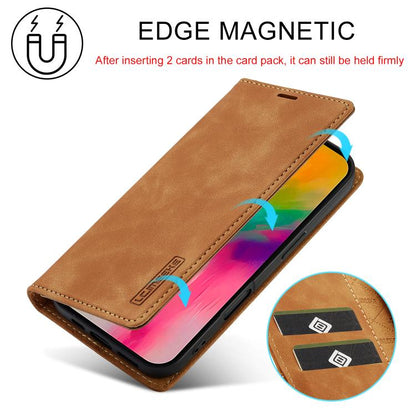 For iPhone 17 LC.IMEEKE Strong Magnetism Microfiber Leather Phone Case(Brown) by LC.IMEEKE
