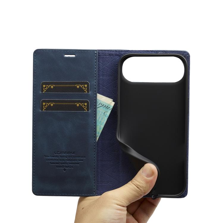 For iPhone Air LC.IMEEKE Strong Magnetism Microfiber Leather Phone Case(Blue) by LC.IMEEKE