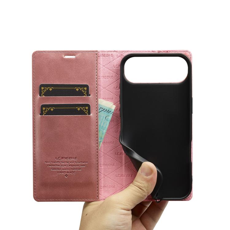 For iPhone Air LC.IMEEKE Strong Magnetism Microfiber Leather Phone Case(Rose Gold) by LC.IMEEKE