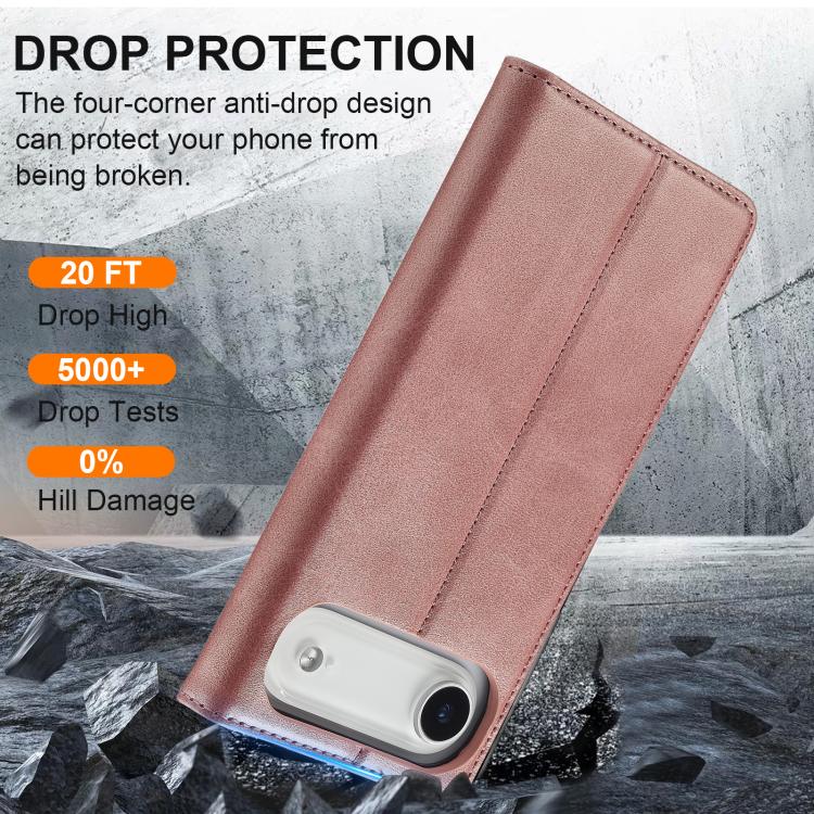 For iPhone Air LC.IMEEKE Strong Magnetism Microfiber Leather Phone Case(Rose Gold) by LC.IMEEKE