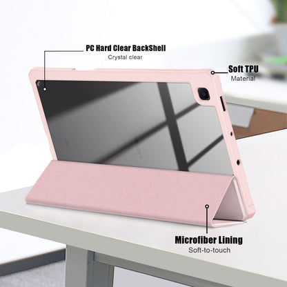 For Samsung Galaxy Tab S6 Lite Acrylic 3-Fold Solid Color Smart Leather Tablet Case(Pink) by bashfashion