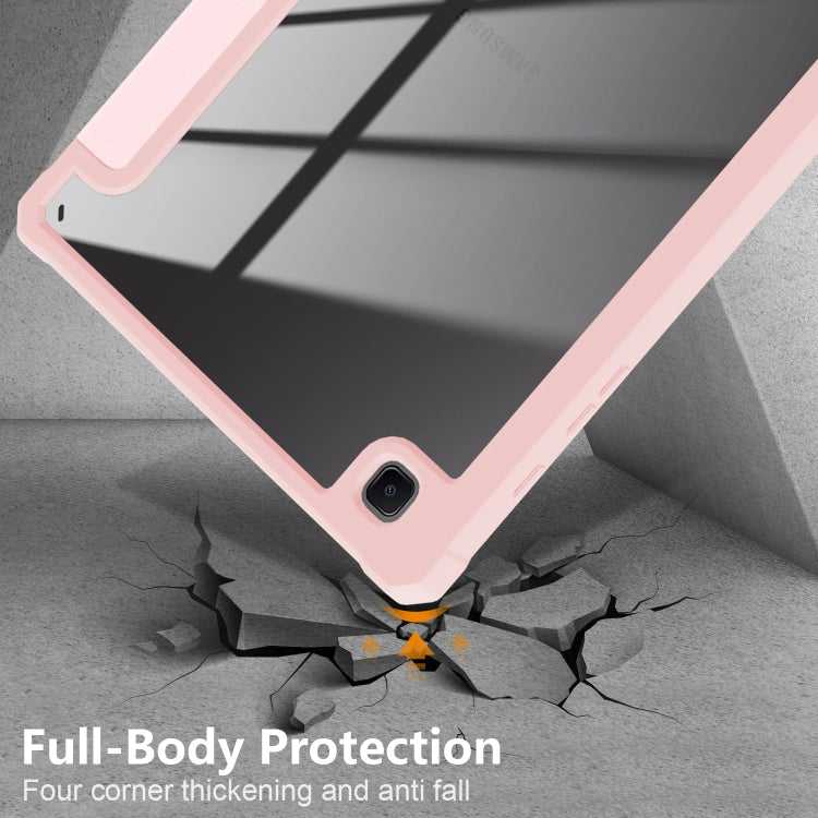 For Samsung Galaxy Tab S6 Lite Acrylic 3-Fold Solid Color Smart Leather Tablet Case(Pink) by bashfashion