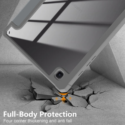 For Samsung Galaxy Tab S6 Lite Acrylic 3-Fold Solid Color Smart Leather Tablet Case(Grey) by bashfashion