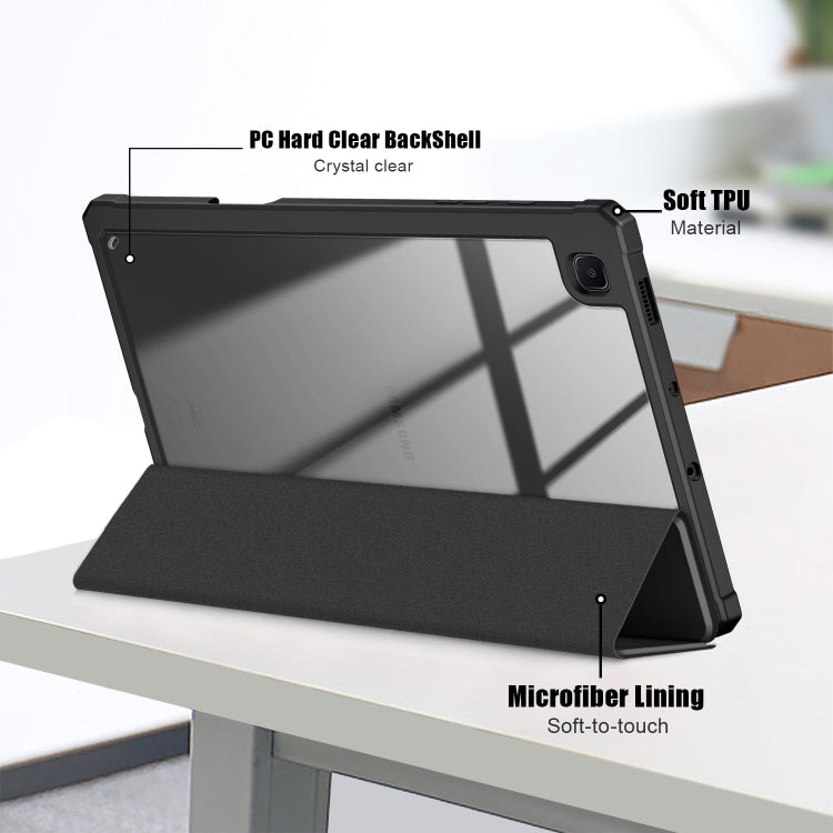 For Samsung Galaxy Tab S6 Lite Acrylic 3-Fold Solid Color Smart Leather Tablet Case(Black) by bashfashion