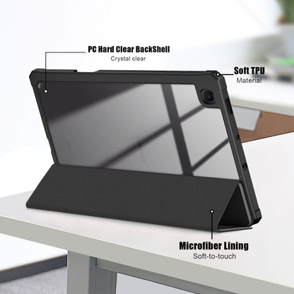 For Samsung Galaxy Tab S6 Lite Acrylic 3-Fold Solid Color Smart Leather Tablet Case(Black) by bashfashion