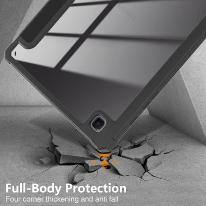 For Samsung Galaxy Tab S6 Lite Acrylic 3-Fold Solid Color Smart Leather Tablet Case(Black) by bashfashion