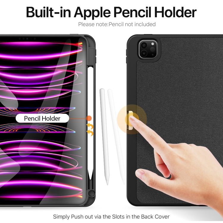 For iPad Pro 11 2025 / 2024 DUX DUCIS Domo Series Cloth Texture Magnetic Leather Tablet Case(Black) by DUX DUCIS