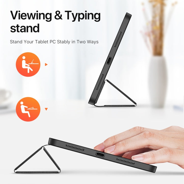 For iPad Pro 11 2025 / 2024 DUX DUCIS Domo Series Cloth Texture Magnetic Leather Tablet Case(Black) by DUX DUCIS