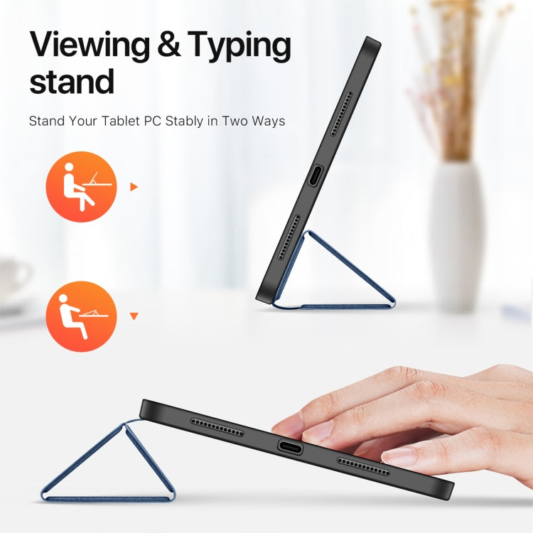 For iPad Pro 11 2025 / 2024 DUX DUCIS Domo Series Cloth Texture Magnetic Leather Tablet Case(Blue) by DUX DUCIS