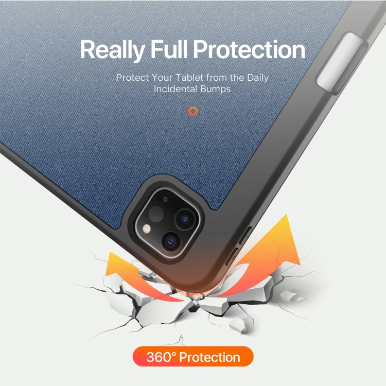 For iPad Pro 11 2025 / 2024 DUX DUCIS Domo Series Cloth Texture Magnetic Leather Tablet Case(Blue) by DUX DUCIS