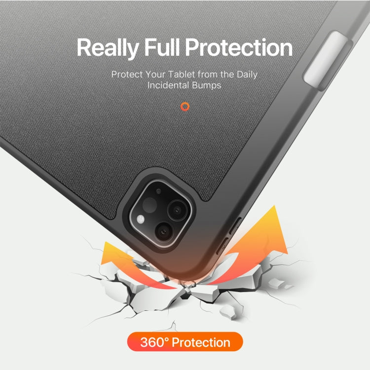 For iPad Pro 13 2025 / 2024 DUX DUCIS Domo Series Cloth Texture Magnetic Leather Tablet Case(Black) by DUX DUCIS