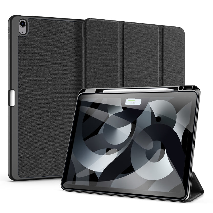 For iPad Air 13 2024 / 2025 DUX DUCIS Domo Series Cloth Texture Magnetic Leather Tablet Case(Black) by DUX DUCIS