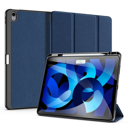 For iPad Air 13 2024 / 2025 DUX DUCIS Domo Series Cloth Texture Magnetic Leather Tablet Case(Blue) by DUX DUCIS