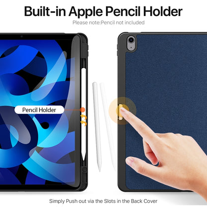 For iPad Air 13 2024 / 2025 DUX DUCIS Domo Series Cloth Texture Magnetic Leather Tablet Case(Blue) by DUX DUCIS