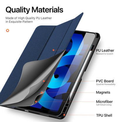 For iPad Air 13 2024 / 2025 DUX DUCIS Domo Series Cloth Texture Magnetic Leather Tablet Case(Blue) by DUX DUCIS