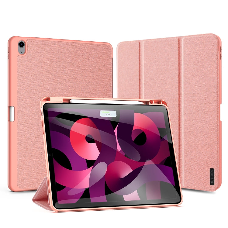 For iPad Air 13 2024 / 2025 DUX DUCIS Domo Series Cloth Texture Magnetic Leather Tablet Case(Pink) by DUX DUCIS