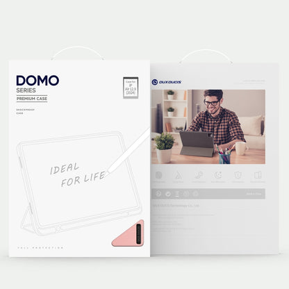 For iPad Air 13 2024 / 2025 DUX DUCIS Domo Series Cloth Texture Magnetic Leather Tablet Case(Pink) by DUX DUCIS