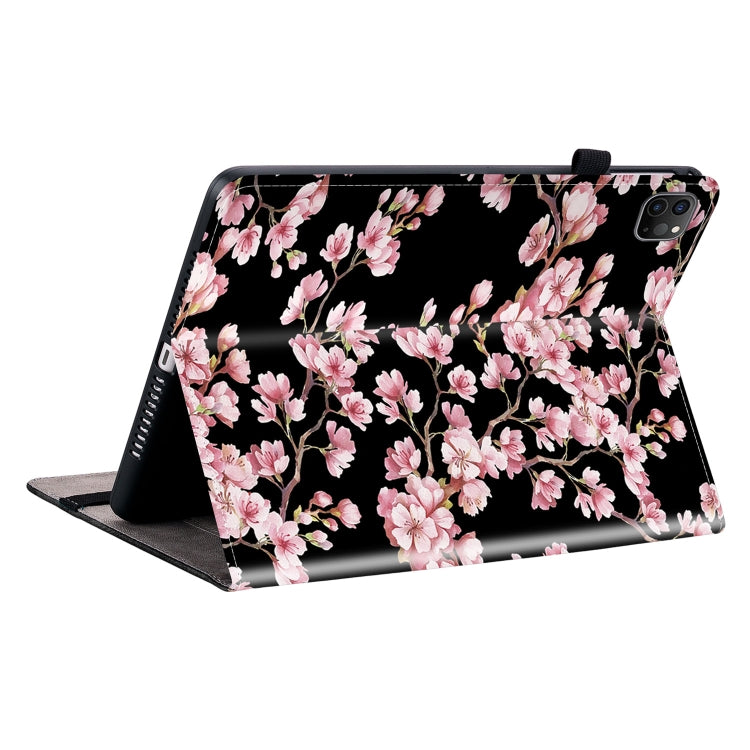 For iPad Pro 12.9 2022 / 2021 / 2020 Crystal Texture Painted Leather Smart Tablet Case(Plum Bossom) by bashfashion
