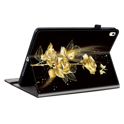 For iPad 10.2 2021 / Air 10.5 Crystal Texture Painted Leather Smart Tablet Case(Gold Butterfly Rose) by bashfashion