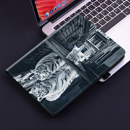 For iPad mini 6 / mini 2024 Crystal Texture Painted Leather Smart Tablet Case(Cat Reflection Tiger) by bashfashion