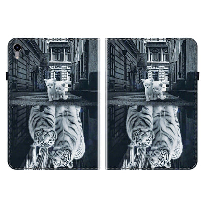 For iPad mini 6 / mini 2024 Crystal Texture Painted Leather Smart Tablet Case(Cat Reflection Tiger) by bashfashion