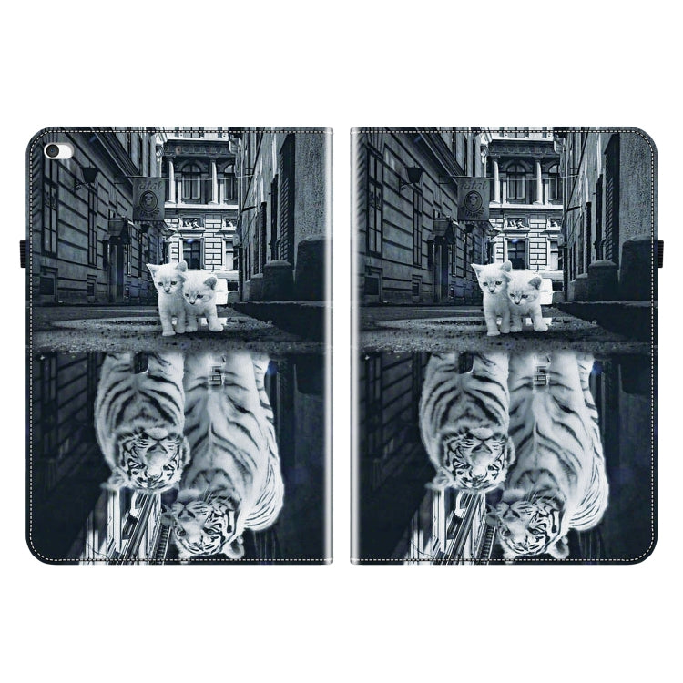 For iPad mini 5 / 4 / 3 / 2 Crystal Texture Painted Leather Smart Tablet Case(Cat Reflection Tiger) by bashfashion