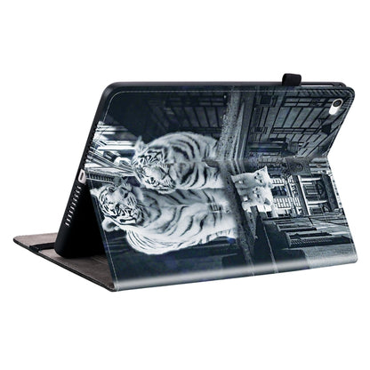 For iPad mini 5 / 4 / 3 / 2 Crystal Texture Painted Leather Smart Tablet Case(Cat Reflection Tiger) by bashfashion