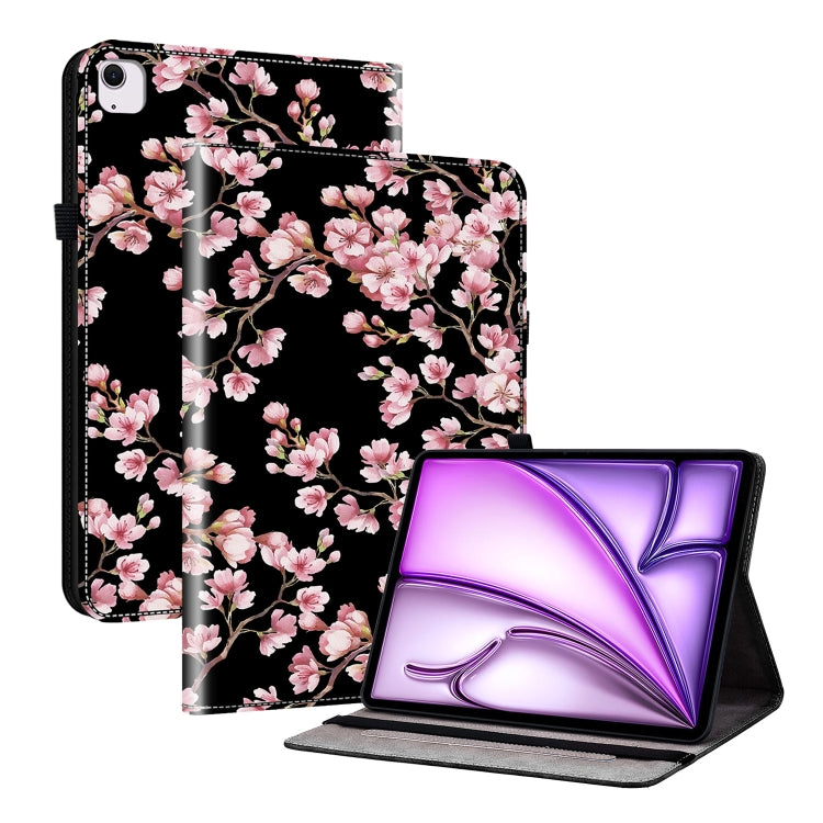 For iPad Air 11 2025 / 2024 Crystal Texture Painted Leather Smart Tablet Case(Plum Bossom) by bashfashion