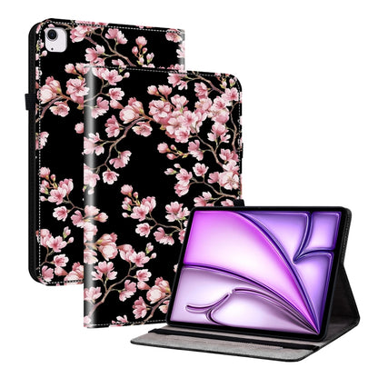 For iPad Air 11 2025 / 2024 Crystal Texture Painted Leather Smart Tablet Case(Plum Bossom) by bashfashion