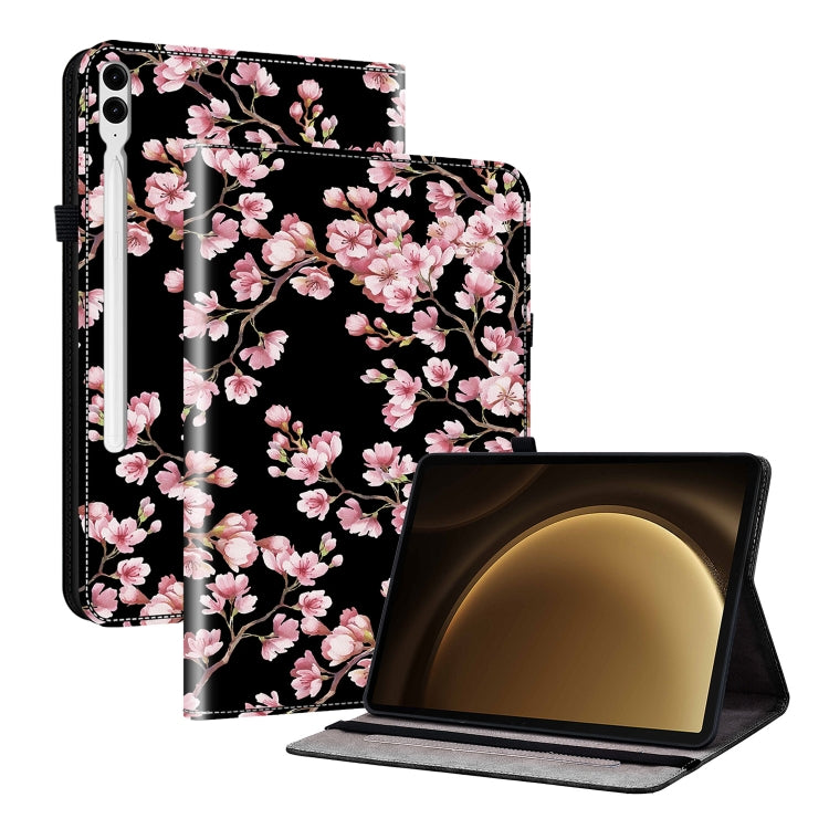 For Samsung Galaxy Tab S9+ / S9 FE+ Crystal Texture Painted Leather Tablet Case(Plum Bossom) by bashfashion