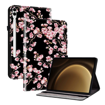 For Samsung Galaxy Tab S9+ / S9 FE+ Crystal Texture Painted Leather Tablet Case(Plum Bossom) by bashfashion