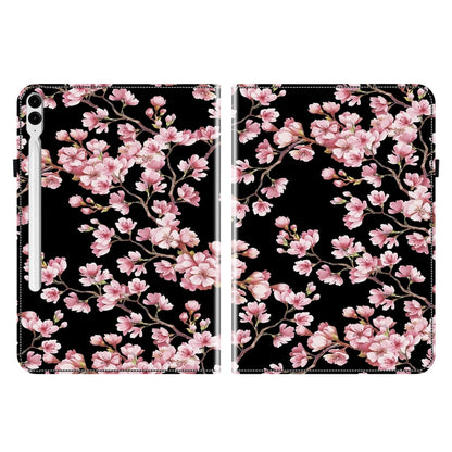 For Samsung Galaxy Tab S9+ / S9 FE+ Crystal Texture Painted Leather Tablet Case(Plum Bossom) by bashfashion