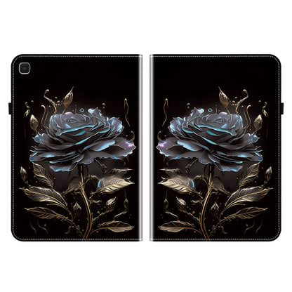 For Samsung Galaxy Tab A7 Lite 8.7 Crystal Texture Painted Leather Tablet Case(Black Rose) by bashfashion