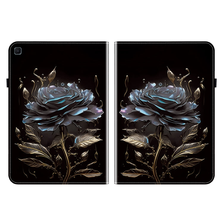 For Samsung Galaxy Tab S5e T720 Crystal Texture Painted Leather Tablet Case(Black Rose) by bashfashion