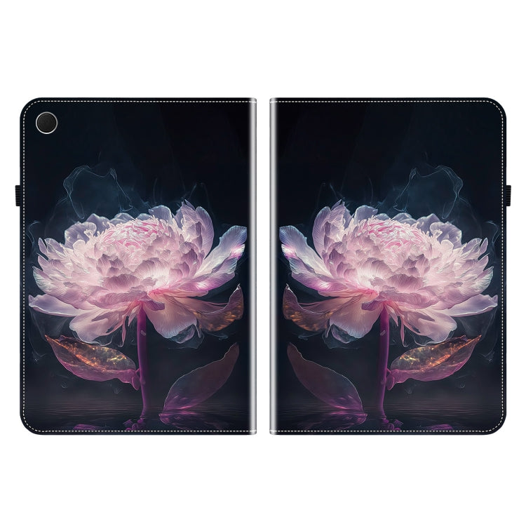 For Samsung Galaxy Tab A8 10.5 2022 Crystal Texture Painted Leather Smart Tablet Case(Purple Peony) by bashfashion