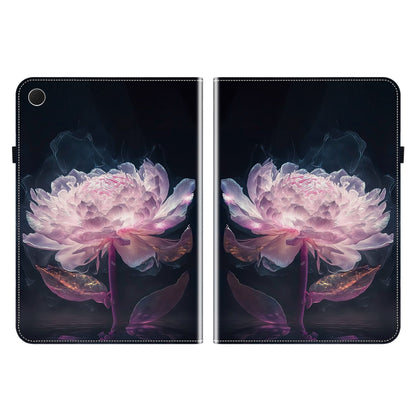 For Samsung Galaxy Tab A8 10.5 2022 Crystal Texture Painted Leather Smart Tablet Case(Purple Peony) by bashfashion