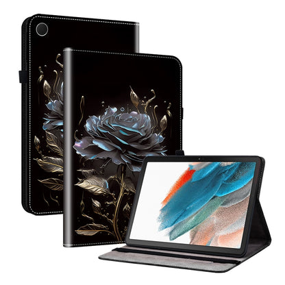 For Samsung Galaxy Tab A8 10.5 2022 Crystal Texture Painted Leather Smart Tablet Case(Black Rose) by bashfashion