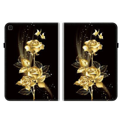 For Samsung Galaxy Tab A7 10.4 Crystal Texture Painted Leather Smart Tablet Case(Gold Butterfly Rose) by bashfashion