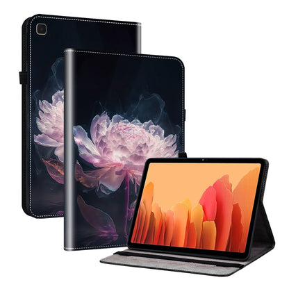 For Samsung Galaxy Tab A7 10.4 Crystal Texture Painted Leather Smart Tablet Case(Purple Peony) by bashfashion