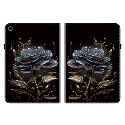 For Samsung Galaxy Tab A7 10.4 Crystal Texture Painted Leather Smart Tablet Case(Black Rose) by bashfashion