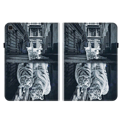 For Samsung Galaxy Tab A7 10.4 Crystal Texture Painted Leather Smart Tablet Case(Cat Reflection Tiger) by bashfashion