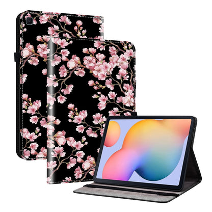 For Samsung Galaxy Tab S6 Lite Crystal Texture Painted Leather Smart Tablet Case(Plum Bossom) by bashfashion