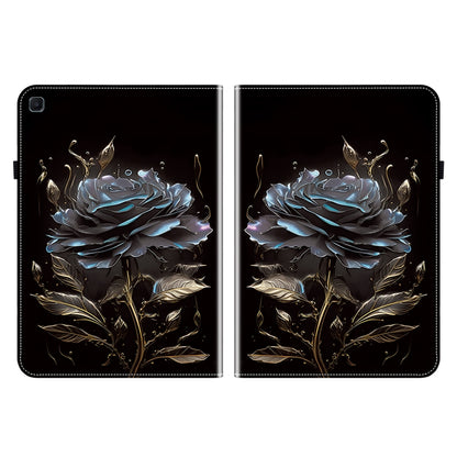 For Samsung Galaxy Tab S6 Lite Crystal Texture Painted Leather Smart Tablet Case(Black Rose) by bashfashion
