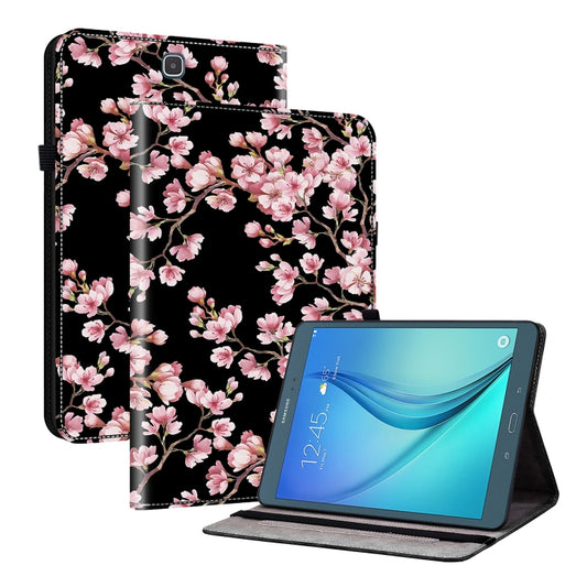 For Samsung Galaxy Tab A 9.7 T550 T555 P550 Crystal Texture Painted Leather Smart Tablet Case(Plum Bossom) by bashfashion