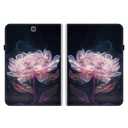 For Samsung Galaxy Tab A 9.7 T550 T555 P550 Crystal Texture Painted Leather Smart Tablet Case(Purple Peony) by bashfashion